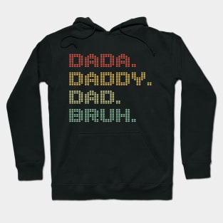 Men Dada Daddy Dad Bruh Fathers Day Vintage Funny dot Father Hoodie